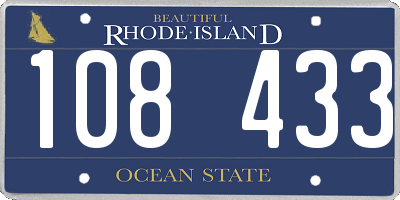 RI license plate 108433