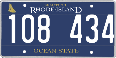 RI license plate 108434