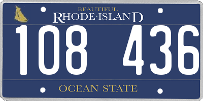 RI license plate 108436
