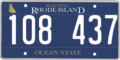 RI license plate 108437