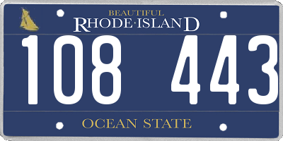RI license plate 108443