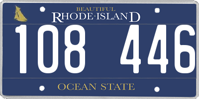 RI license plate 108446