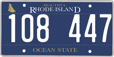 RI license plate 108447