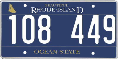 RI license plate 108449