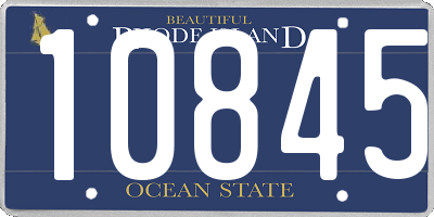 RI license plate 10845