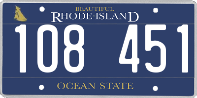 RI license plate 108451