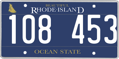 RI license plate 108453