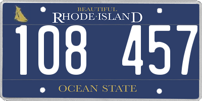 RI license plate 108457