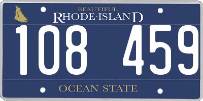 RI license plate 108459