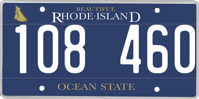 RI license plate 108460