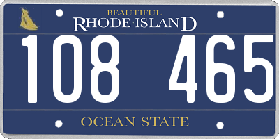 RI license plate 108465
