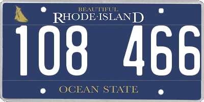 RI license plate 108466