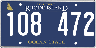 RI license plate 108472