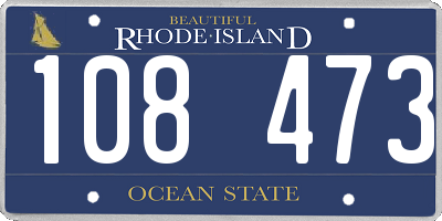 RI license plate 108473