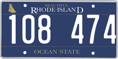 RI license plate 108474