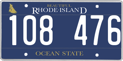 RI license plate 108476