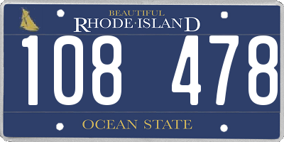 RI license plate 108478