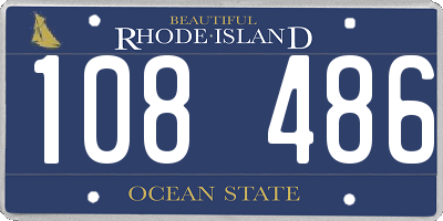 RI license plate 108486