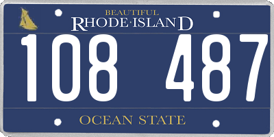 RI license plate 108487
