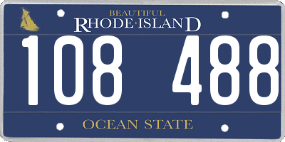 RI license plate 108488