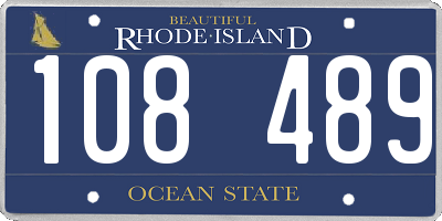 RI license plate 108489