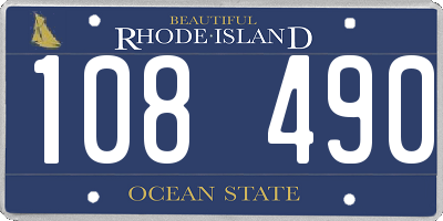RI license plate 108490