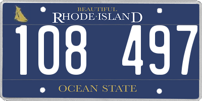 RI license plate 108497