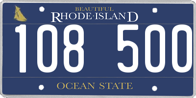RI license plate 108500