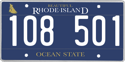 RI license plate 108501