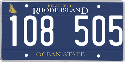 RI license plate 108505