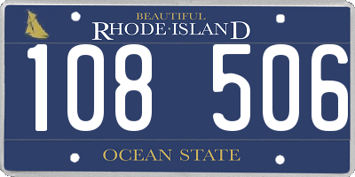 RI license plate 108506