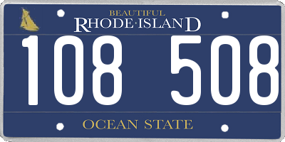 RI license plate 108508