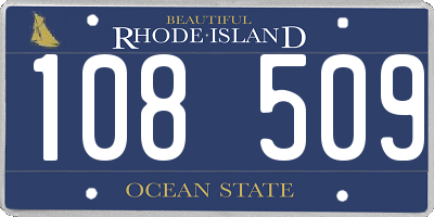 RI license plate 108509