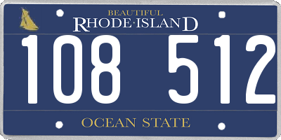 RI license plate 108512