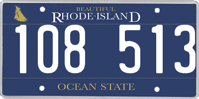 RI license plate 108513