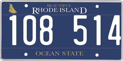 RI license plate 108514