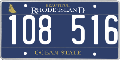 RI license plate 108516