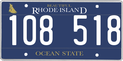 RI license plate 108518