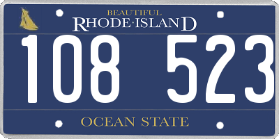 RI license plate 108523