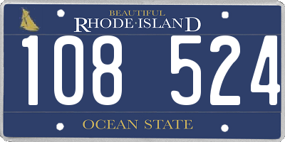 RI license plate 108524