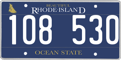 RI license plate 108530