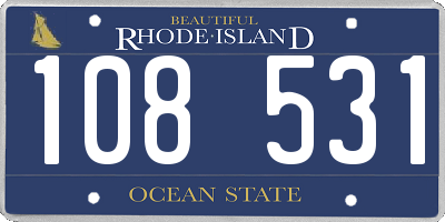 RI license plate 108531