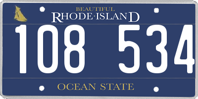 RI license plate 108534