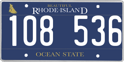 RI license plate 108536