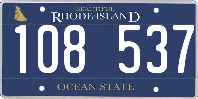 RI license plate 108537