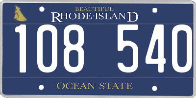 RI license plate 108540