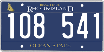 RI license plate 108541