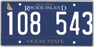 RI license plate 108543