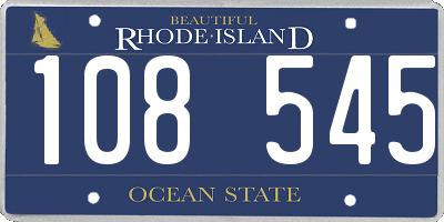 RI license plate 108545