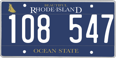 RI license plate 108547